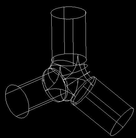 如何用CAD繪制一個(gè)三通管？